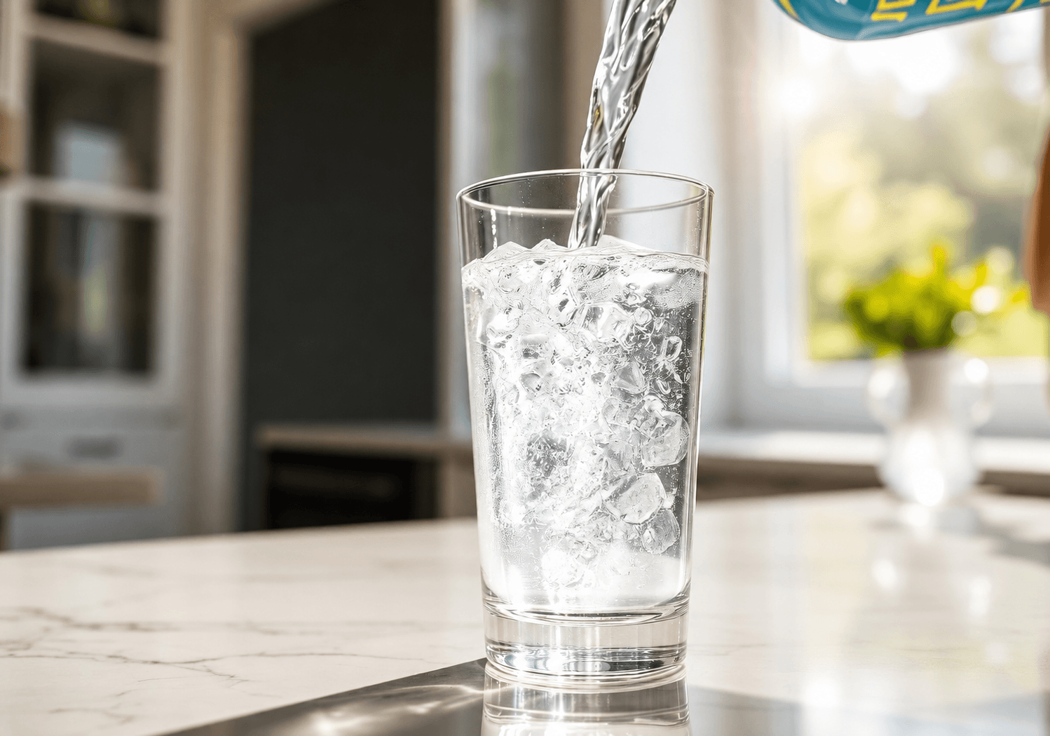 Crystal clear filtered water