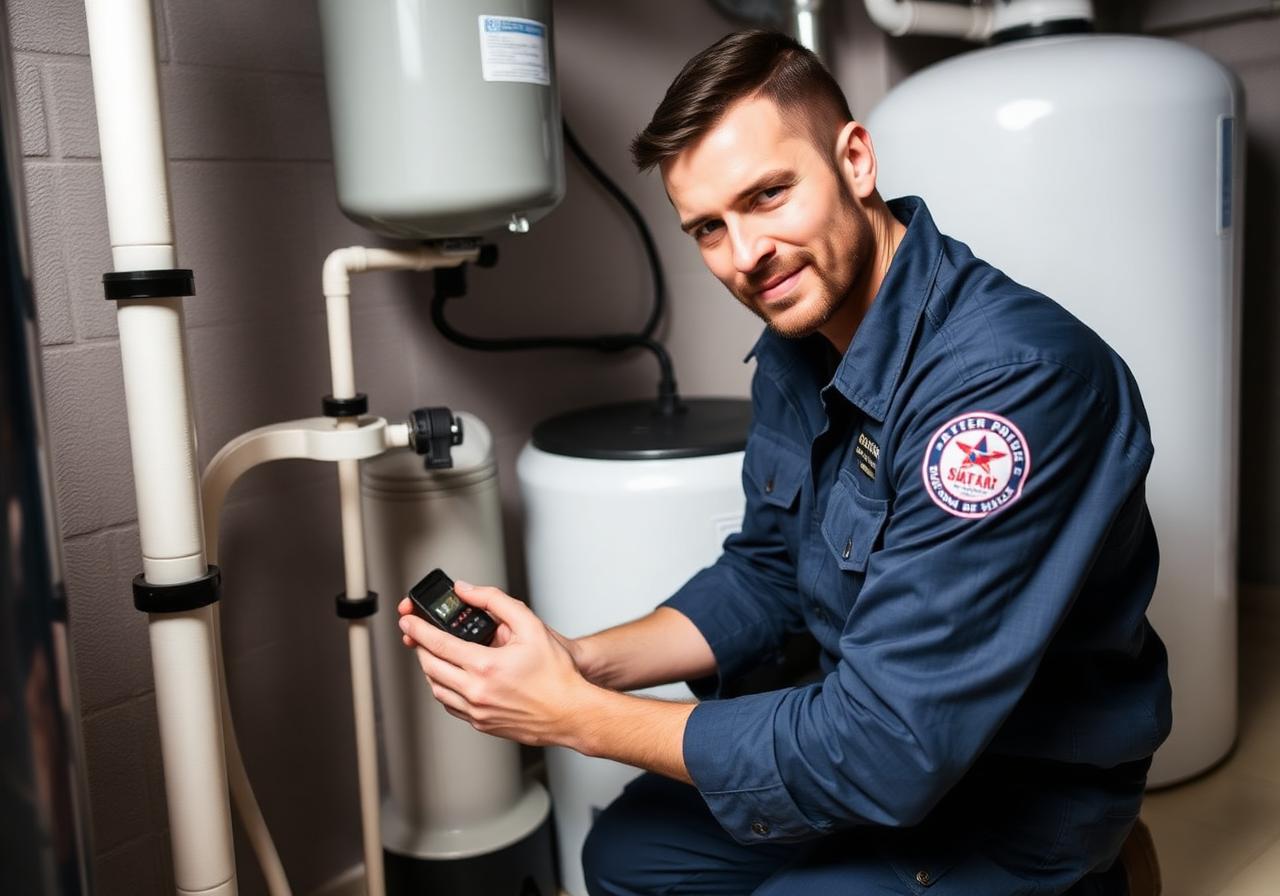 Servicing a residential water softener
